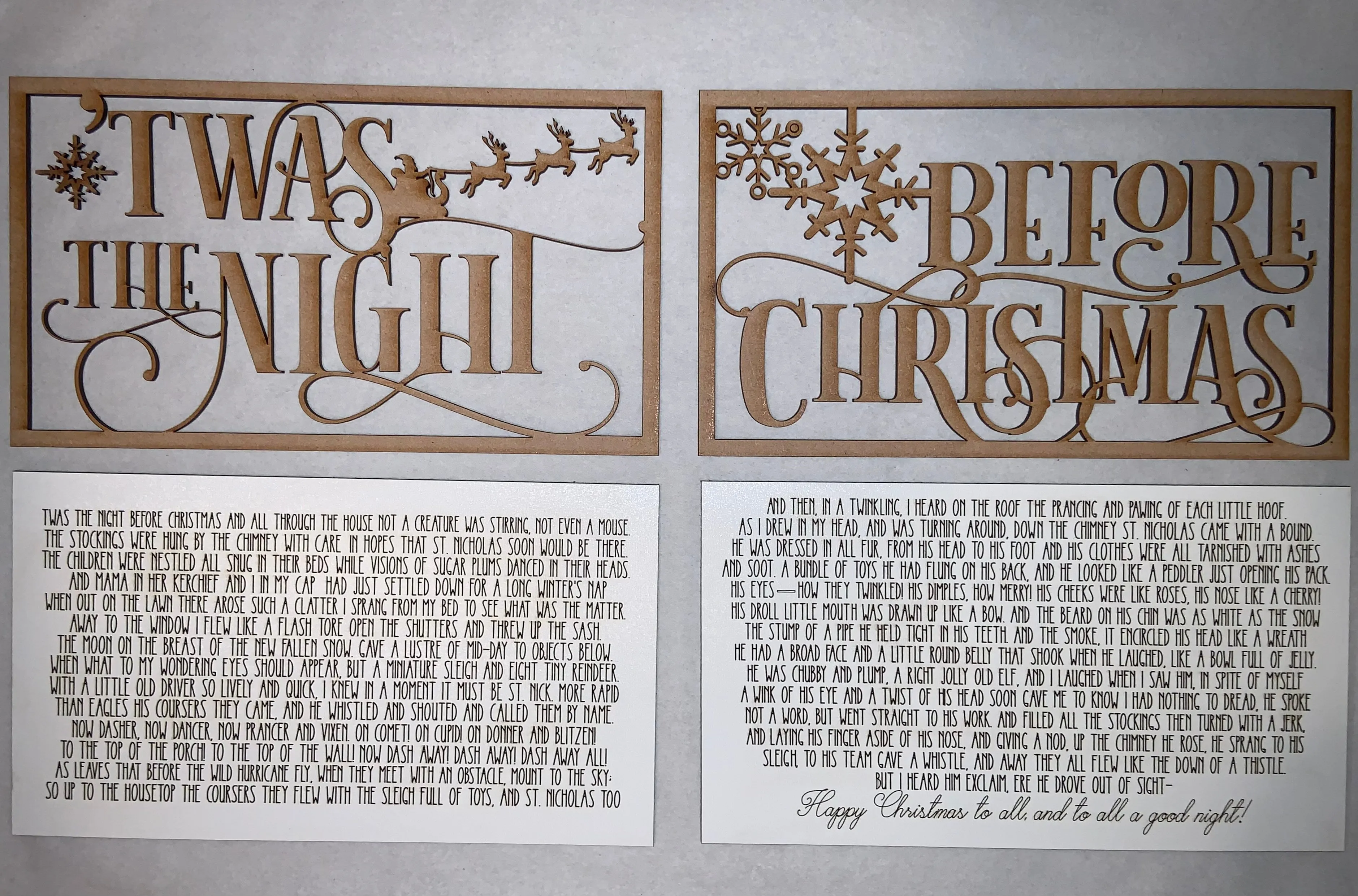 'Twas the NIght Before Christmas POEM Layered SIgn SVG Glowforge Laser Ready FIle