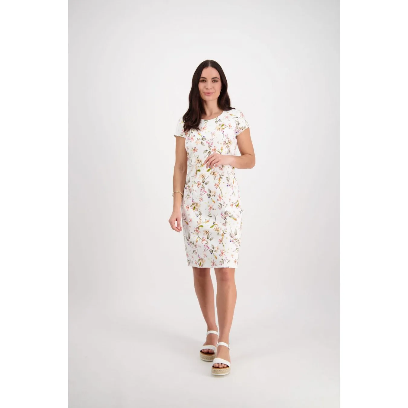 Vassalli - Fitted Cap Sleeve Dress Garden Party