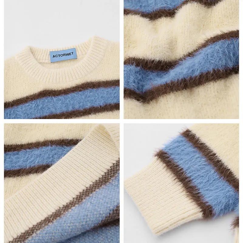 Vintage Striped Knit Sweater – Unisex Retro Style