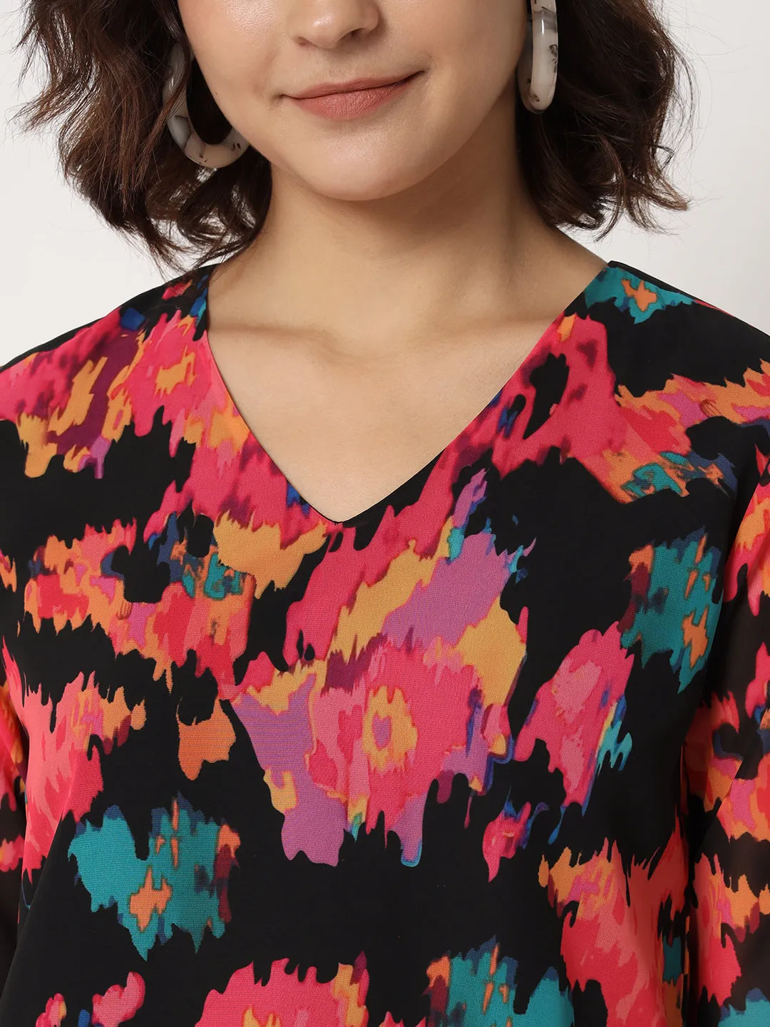 Women's Abstract Printed Regular Top