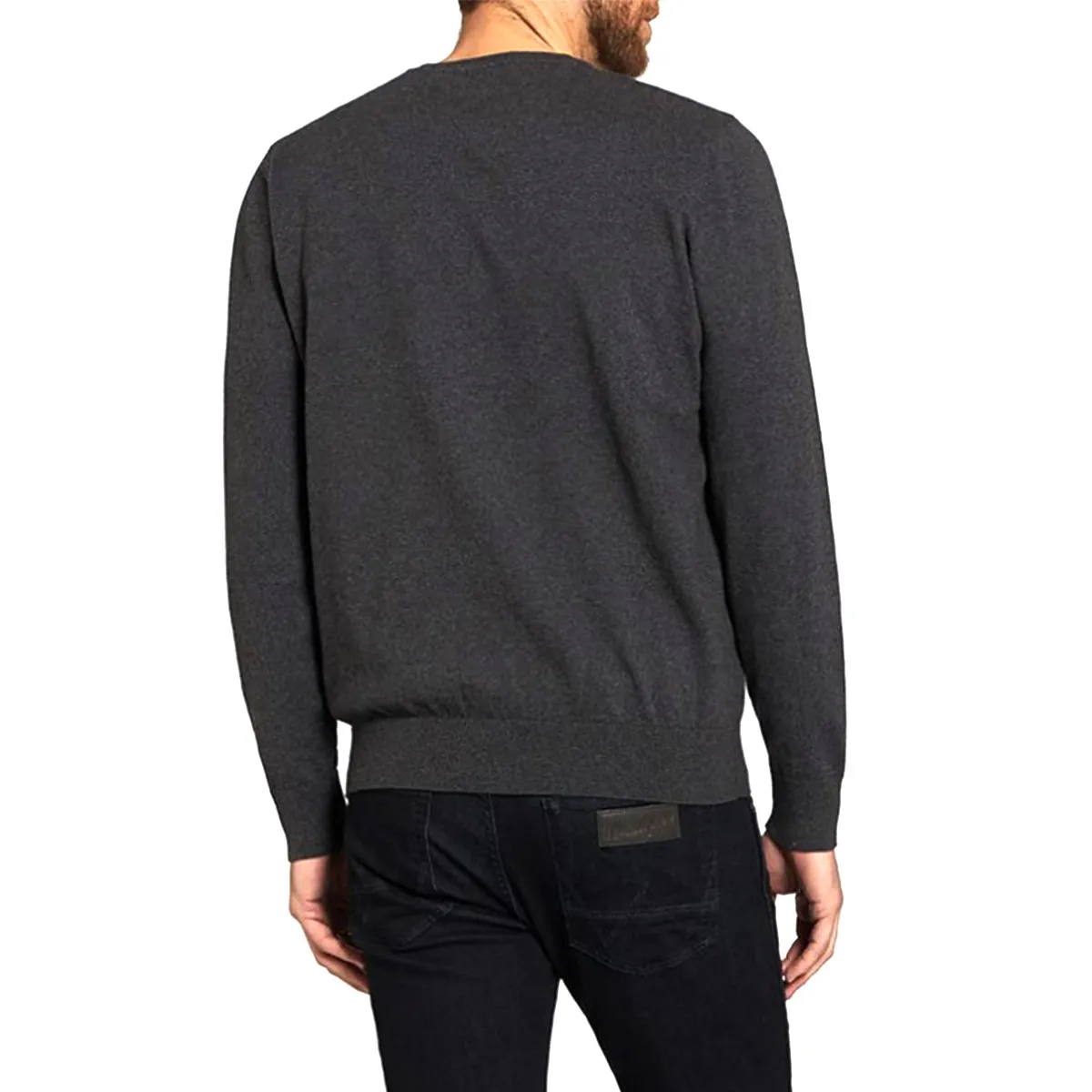 Wrangler maglia fine crew dark knit uomo grigio